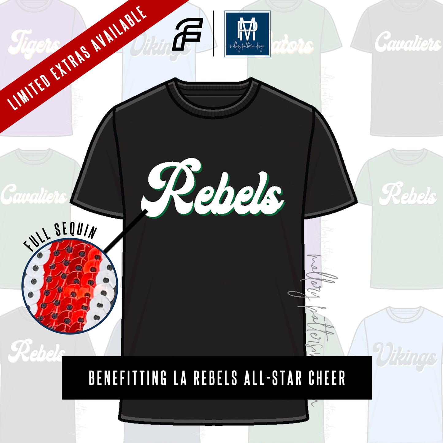 Limited Extras Rebels Black Sequin Tee