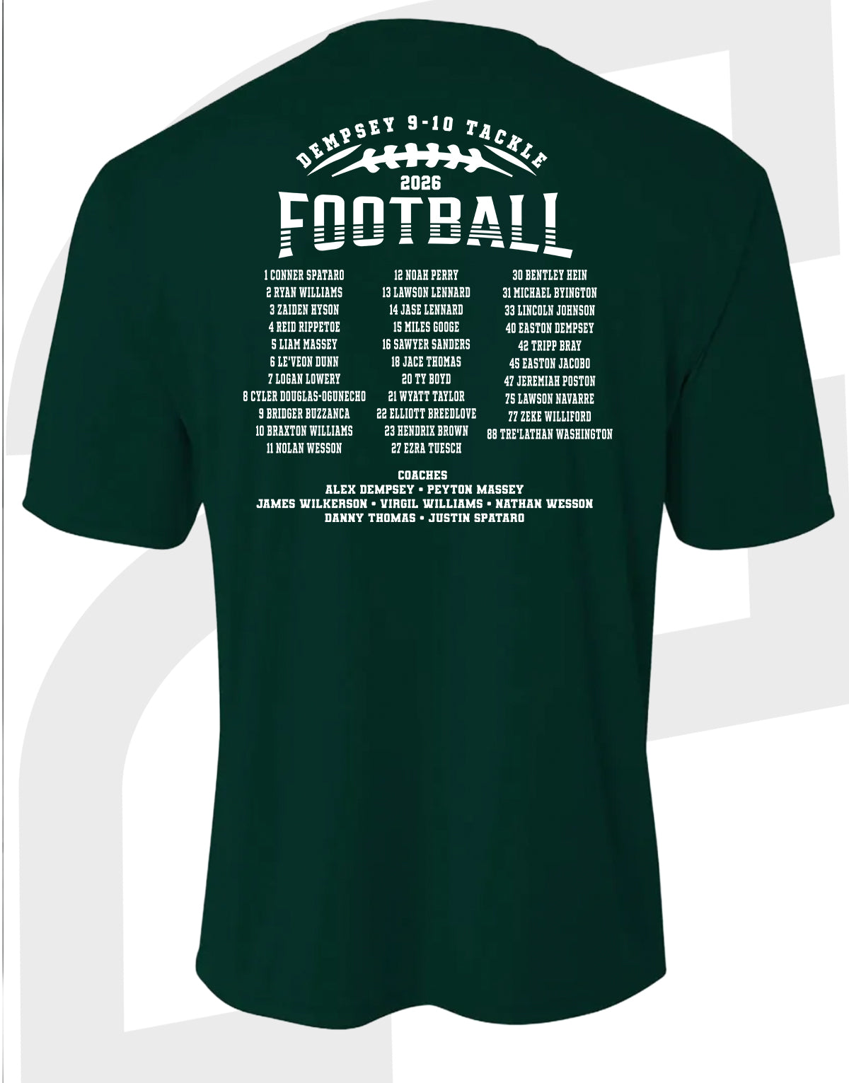DEMPSEY 9/10 TACKLE - CYF Roster T-Shirt