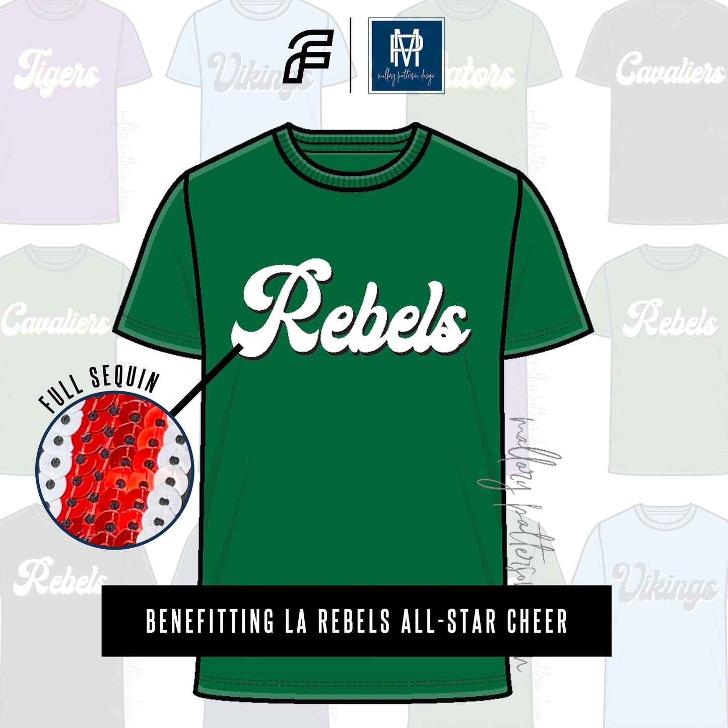 **Pre-Order** Rebels Green Sequin Tee