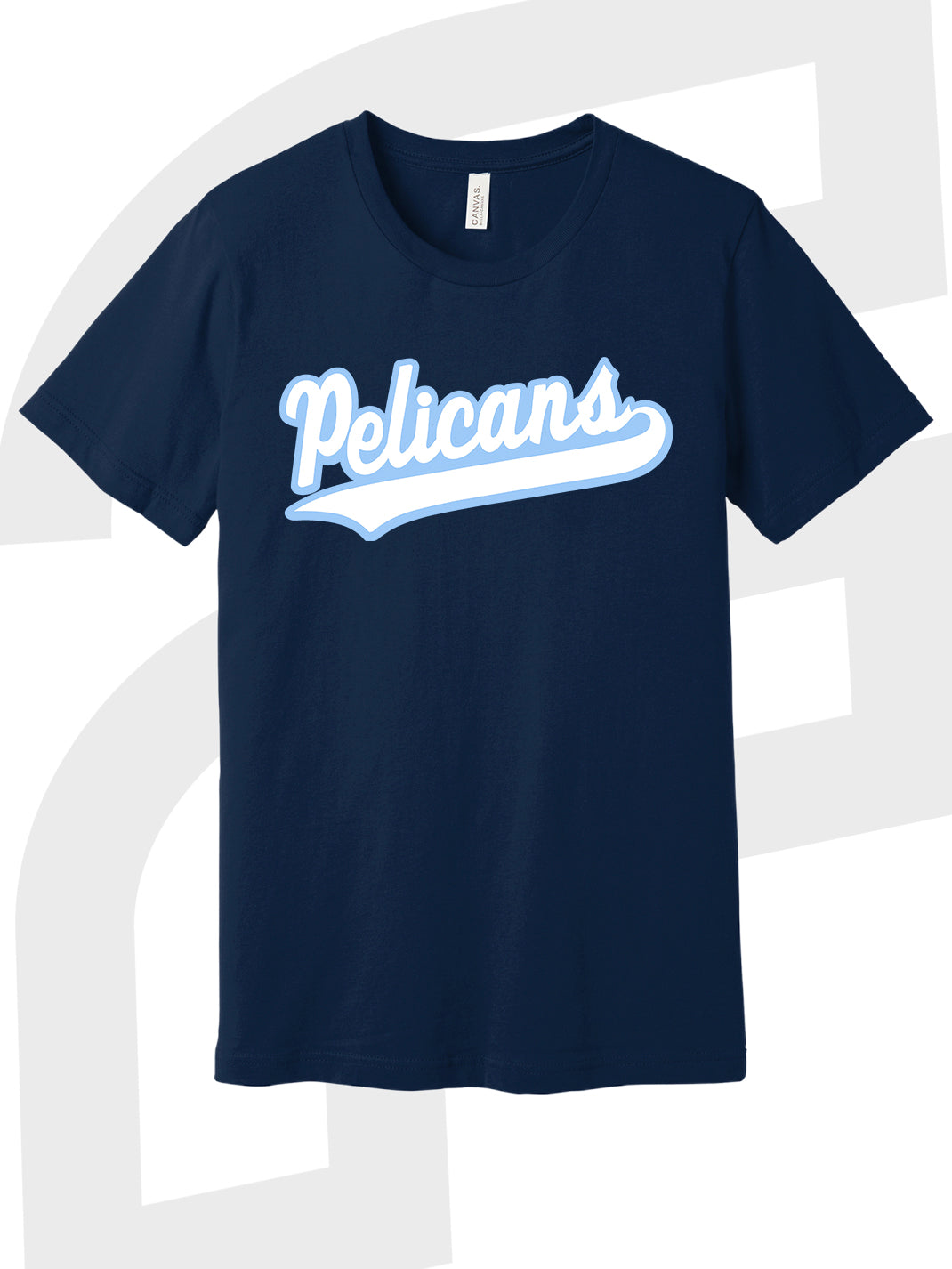 Pelican Script Navy T-Shirt