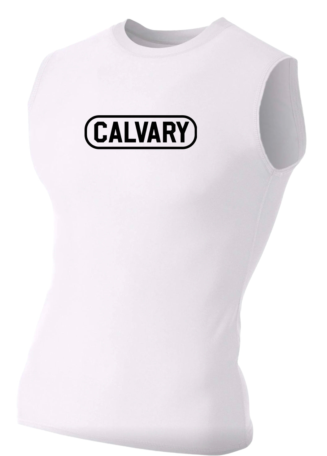 White Compression Sleeveless Performance Shirt