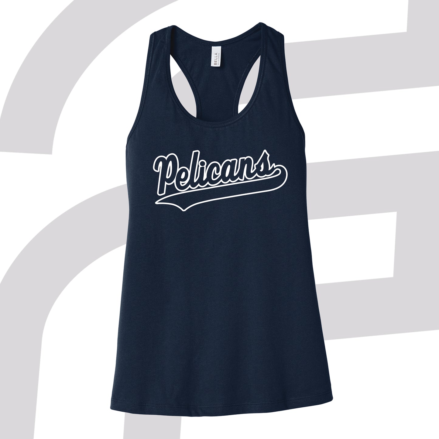 Pelican Script White Outline Tank Top