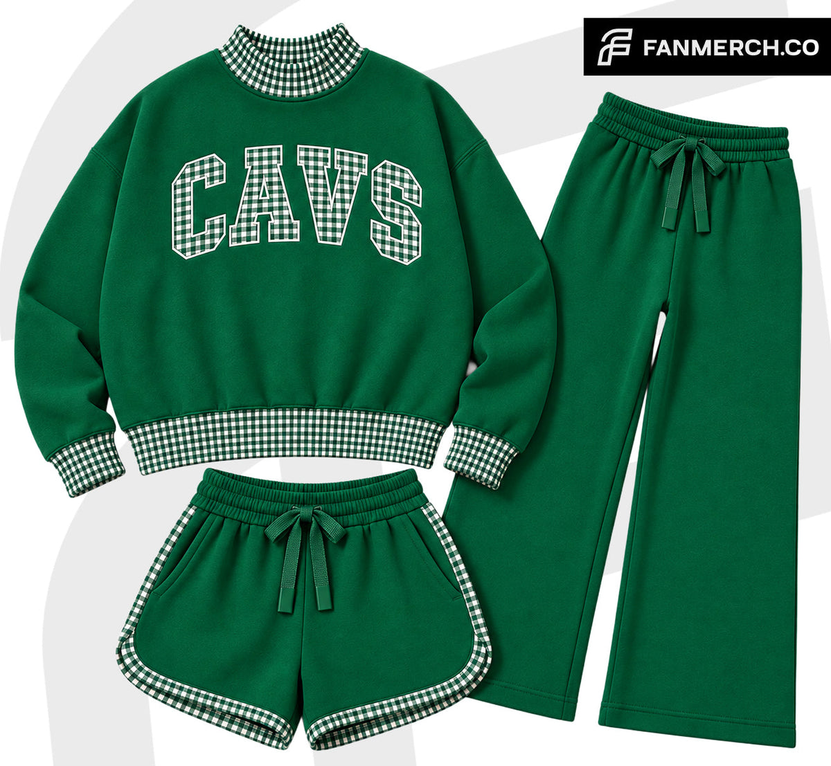 Cavs Gingham Set - Benefitting Calvary Softball