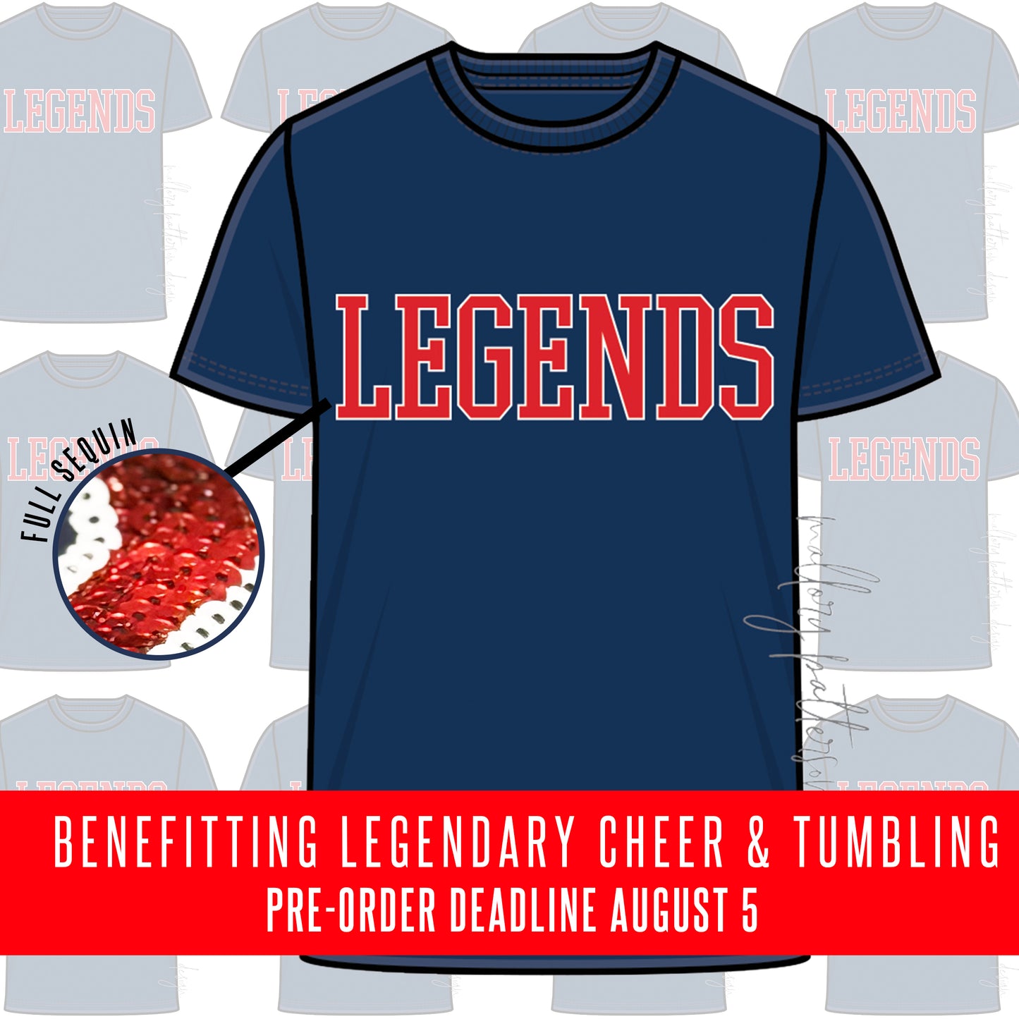 2026 Legends Navy Sequin Tee