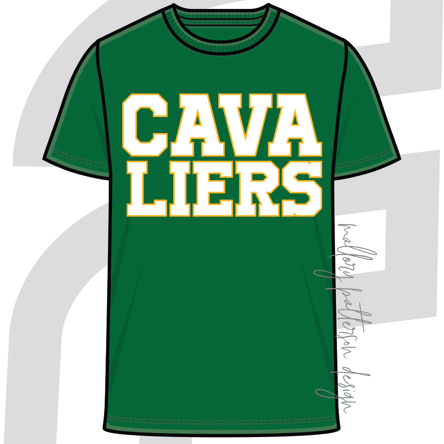 Cavaliers Stacked 2026 Sequin Tee - ETA September