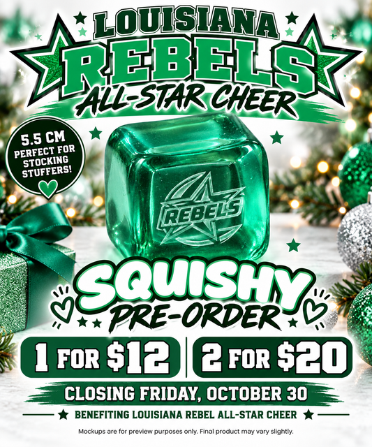 Louisiana Rebels All-Star Cheer Squishy Cube (Pre-Order)