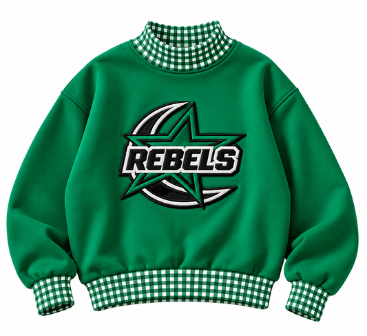 Rebels Gingham Mock-Neck Sweatshirt Only - ETA December