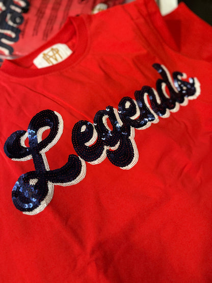 Legends Red Sequin Tee