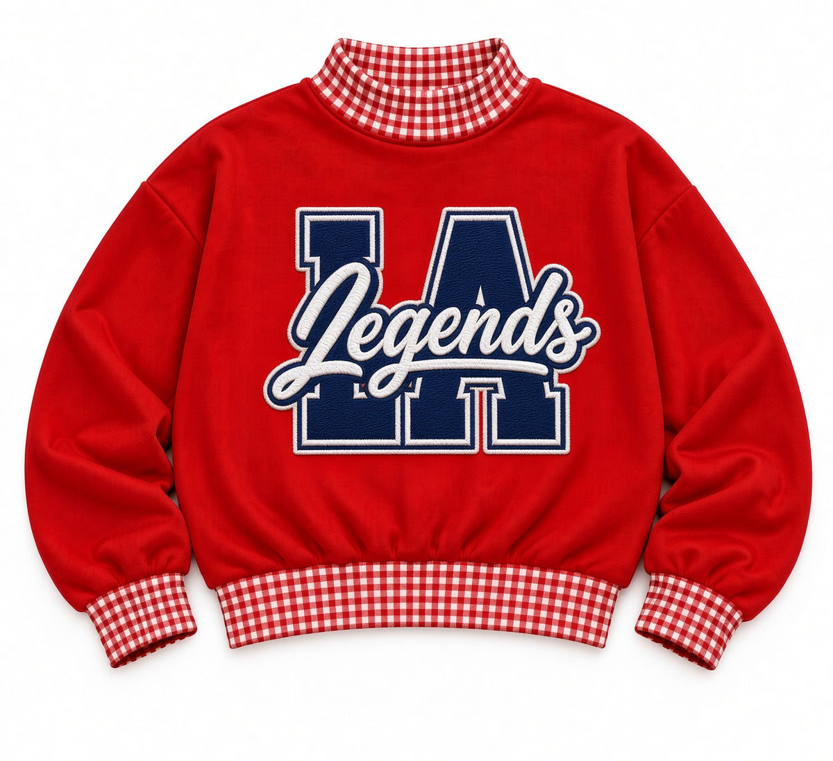 Legends Gingham Mock-Neck Sweatshirt Only - ETA December