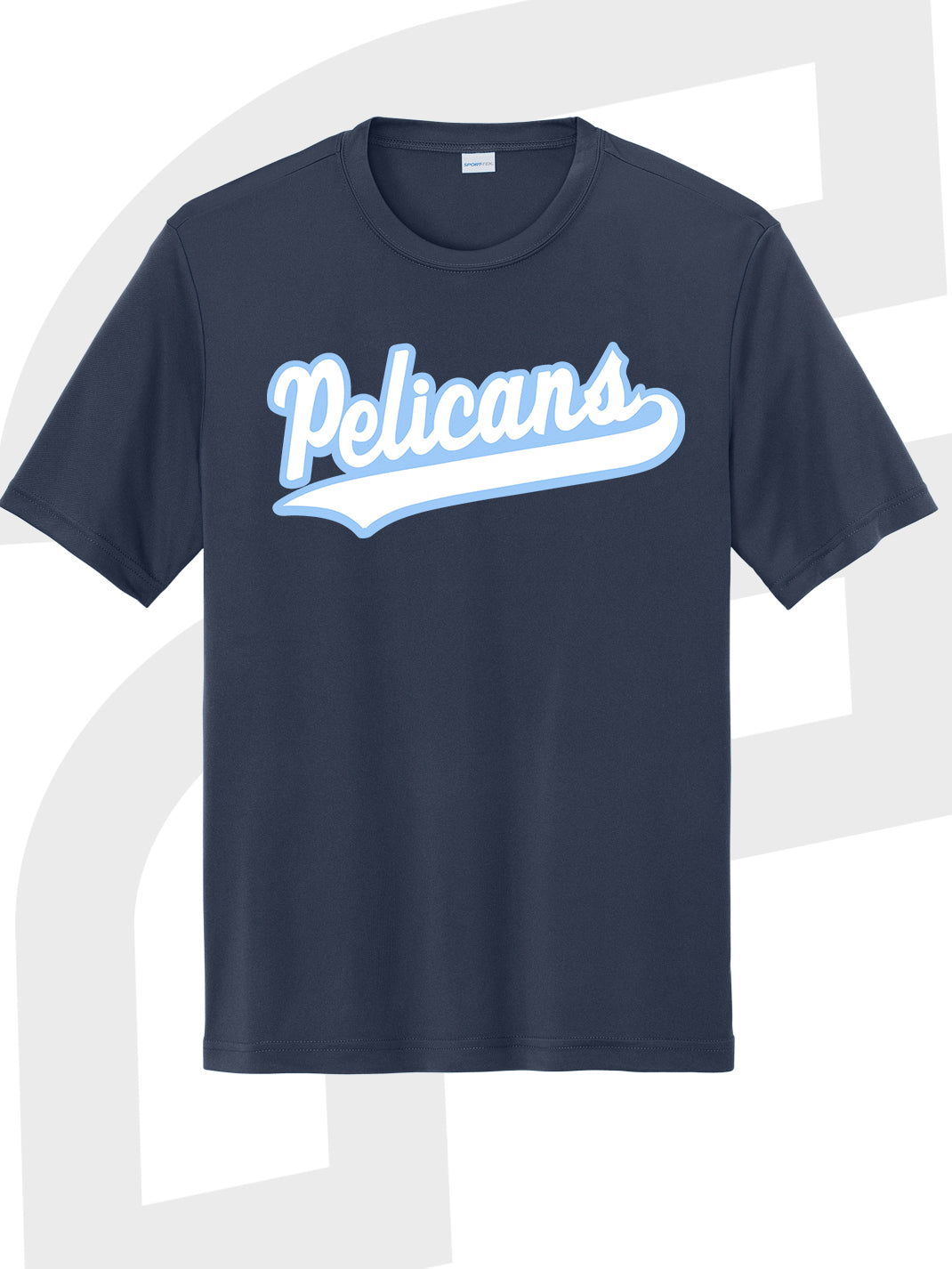 Pelican Script Navy T-Shirt