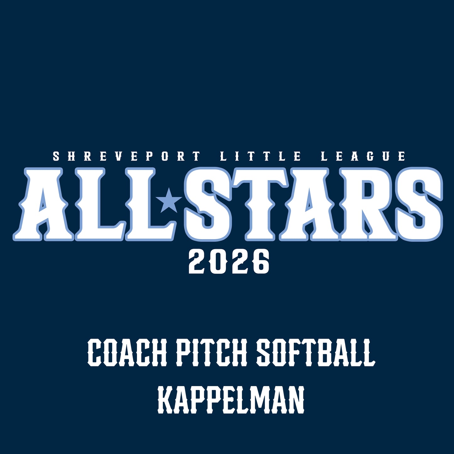 Softball - Coach Pitch - Roster T-Shirt