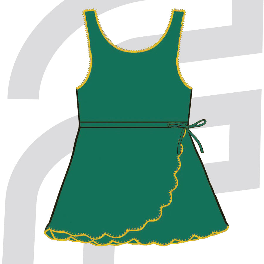 Green & Gold Girls Active Dress