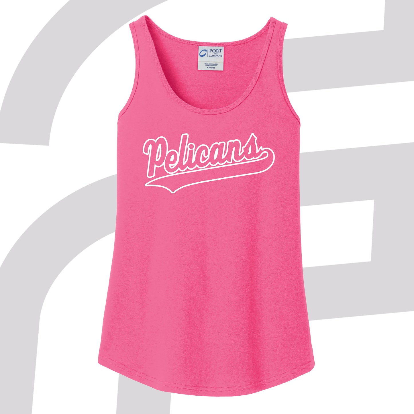 Pelican Script White Outline Tank Top