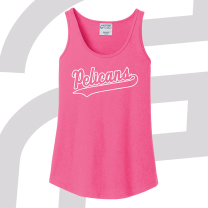 Pelican Script White Outline Tank Top