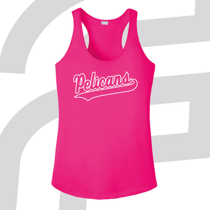 Pelican Script White Outline Tank Top