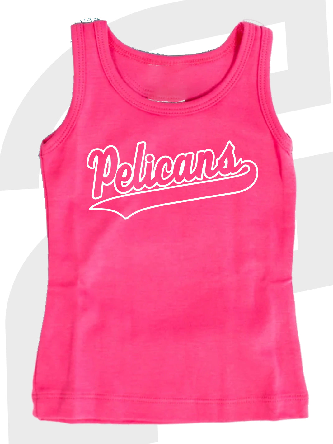 Pelican Script White Outline Tank Top