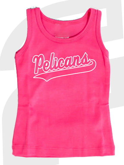 Pelican Script White Outline Tank Top