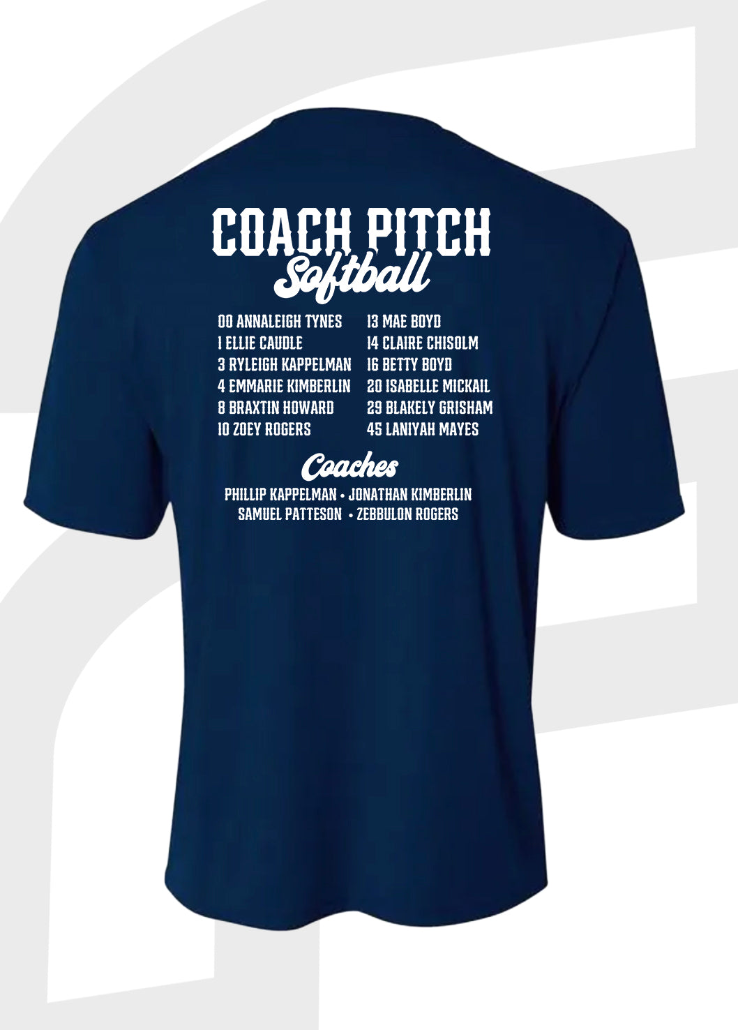 Softball - Coach Pitch - Roster T-Shirt