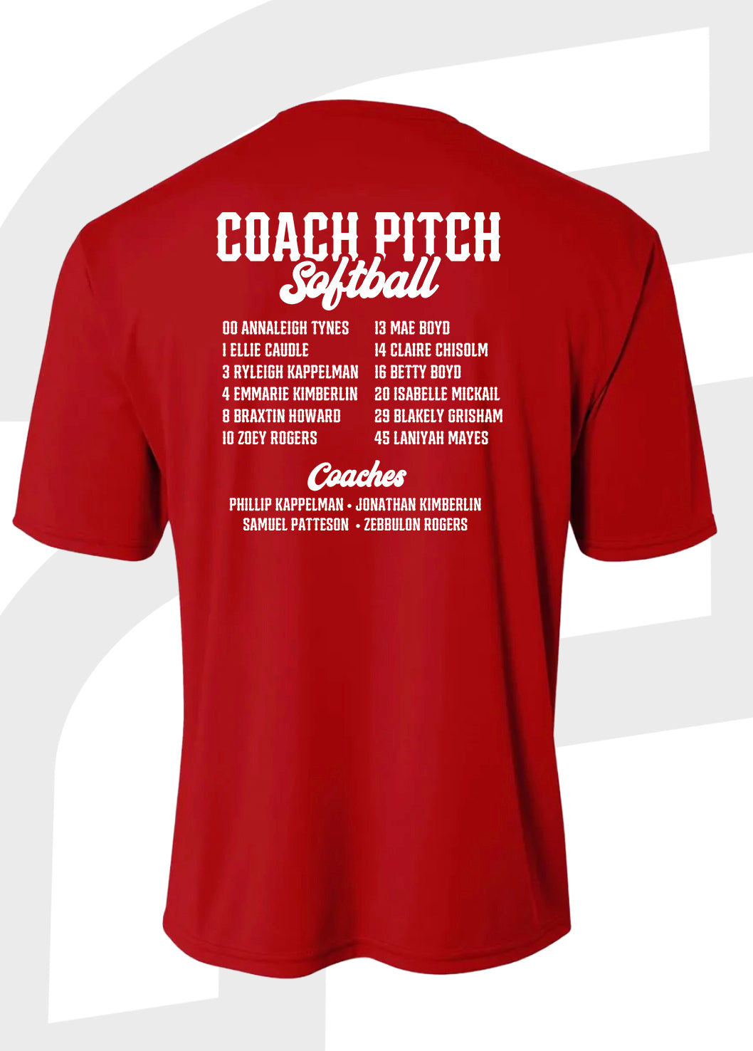 Softball - Coach Pitch - Roster T-Shirt