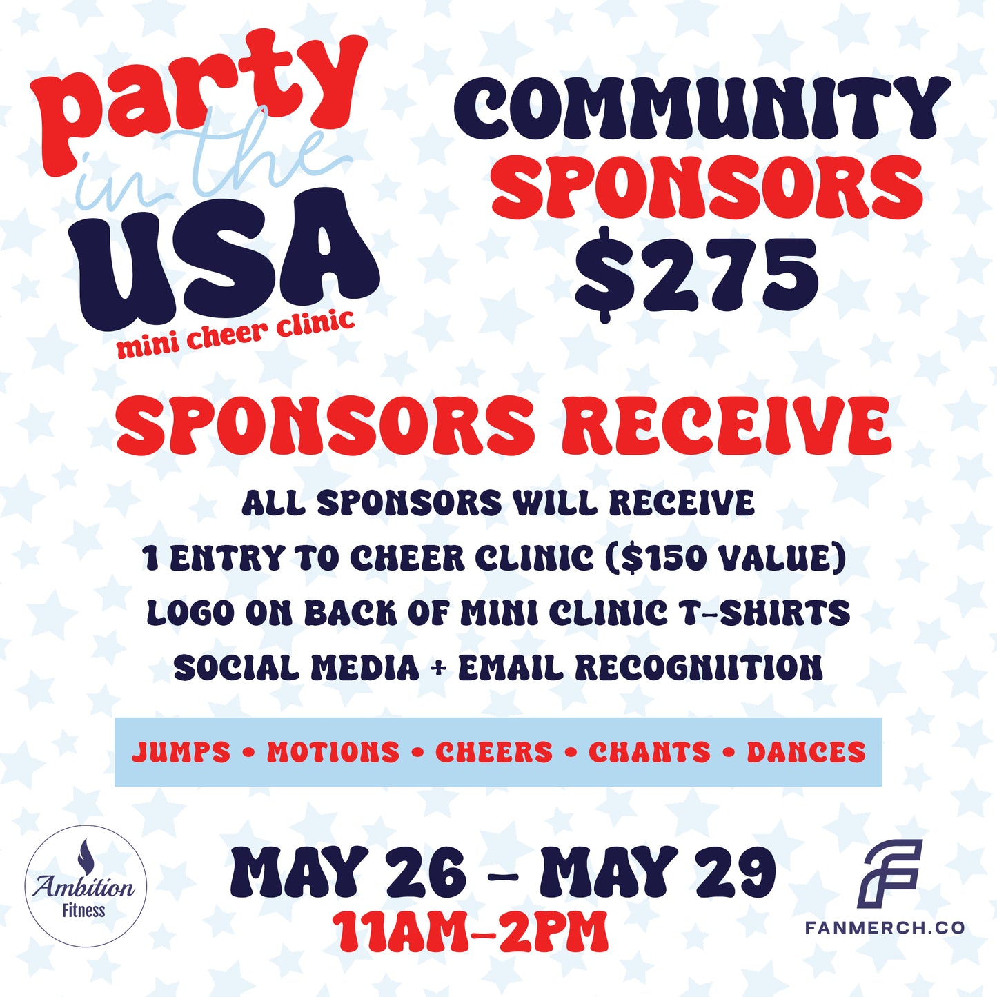 May 2026 Cheer Mini Clinic Sponsorship